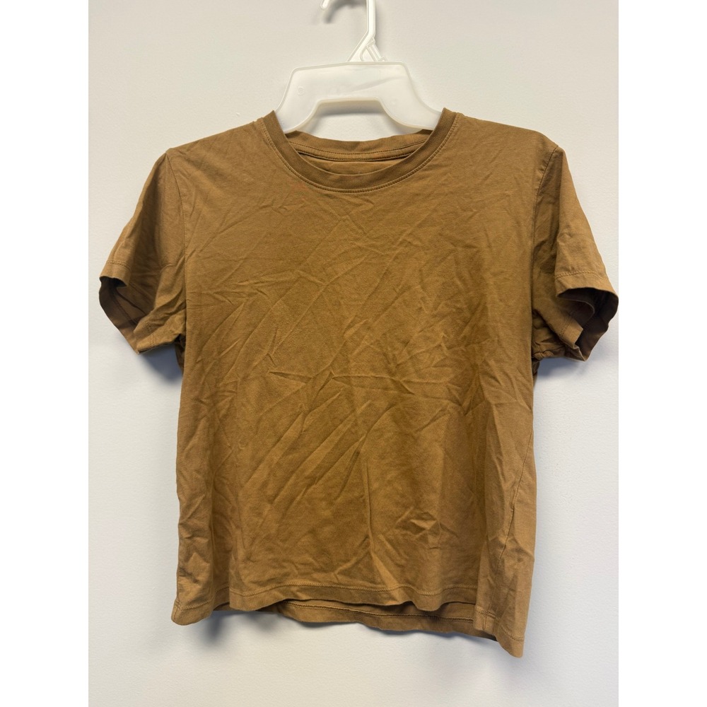 Everlane Organic Cotton Box-Cut Tee Brown Short Sleeve Crew Neck Shirt Small - Picture 1 of 5